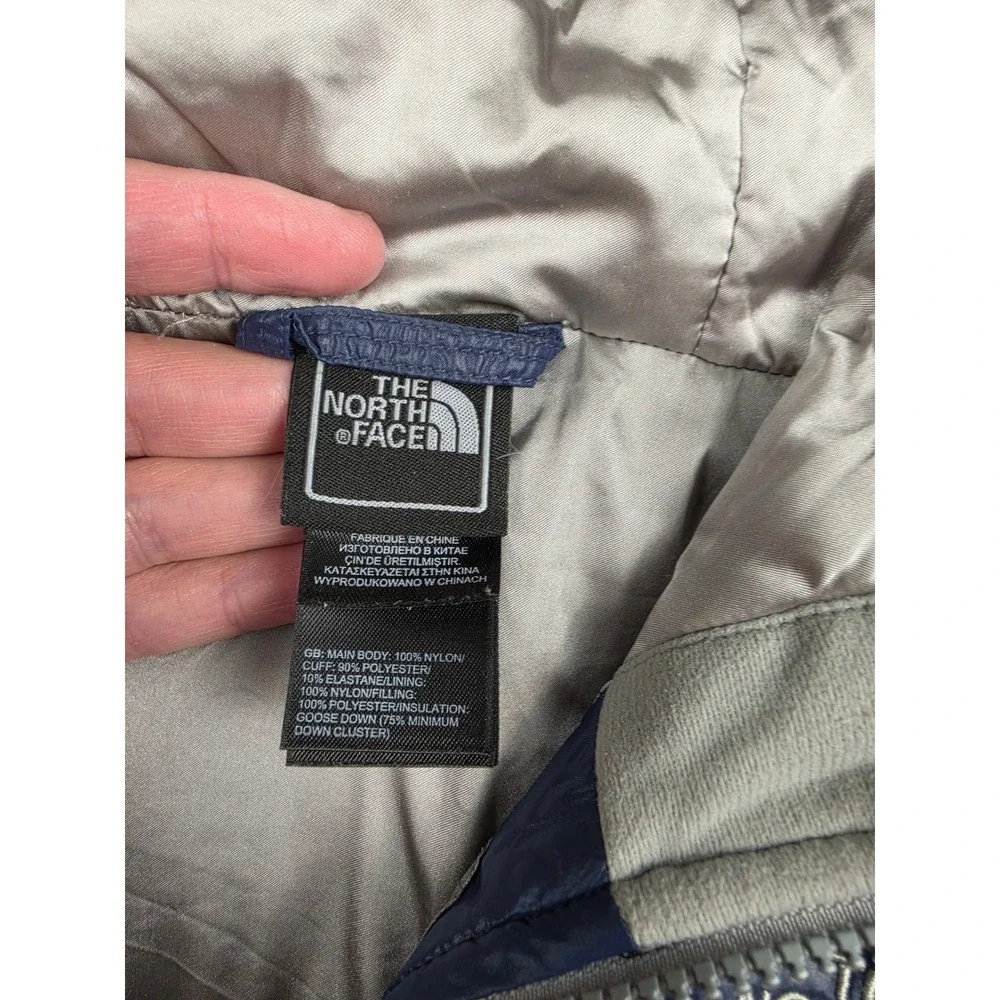 The North Face Puffer Jacket Girls‎ L 14/16 Blue Belted Goose Down 550 Hooded